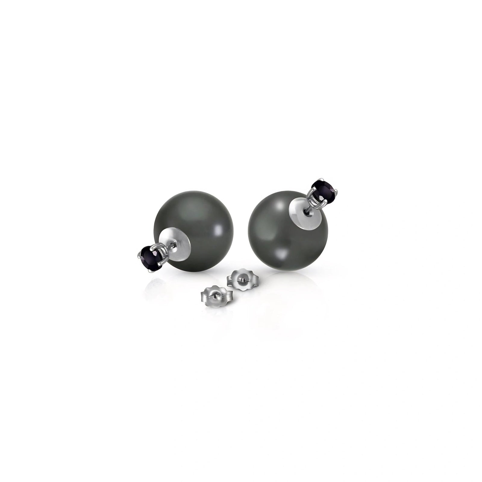 White Gold Earrings Pearl 10K — Dafne