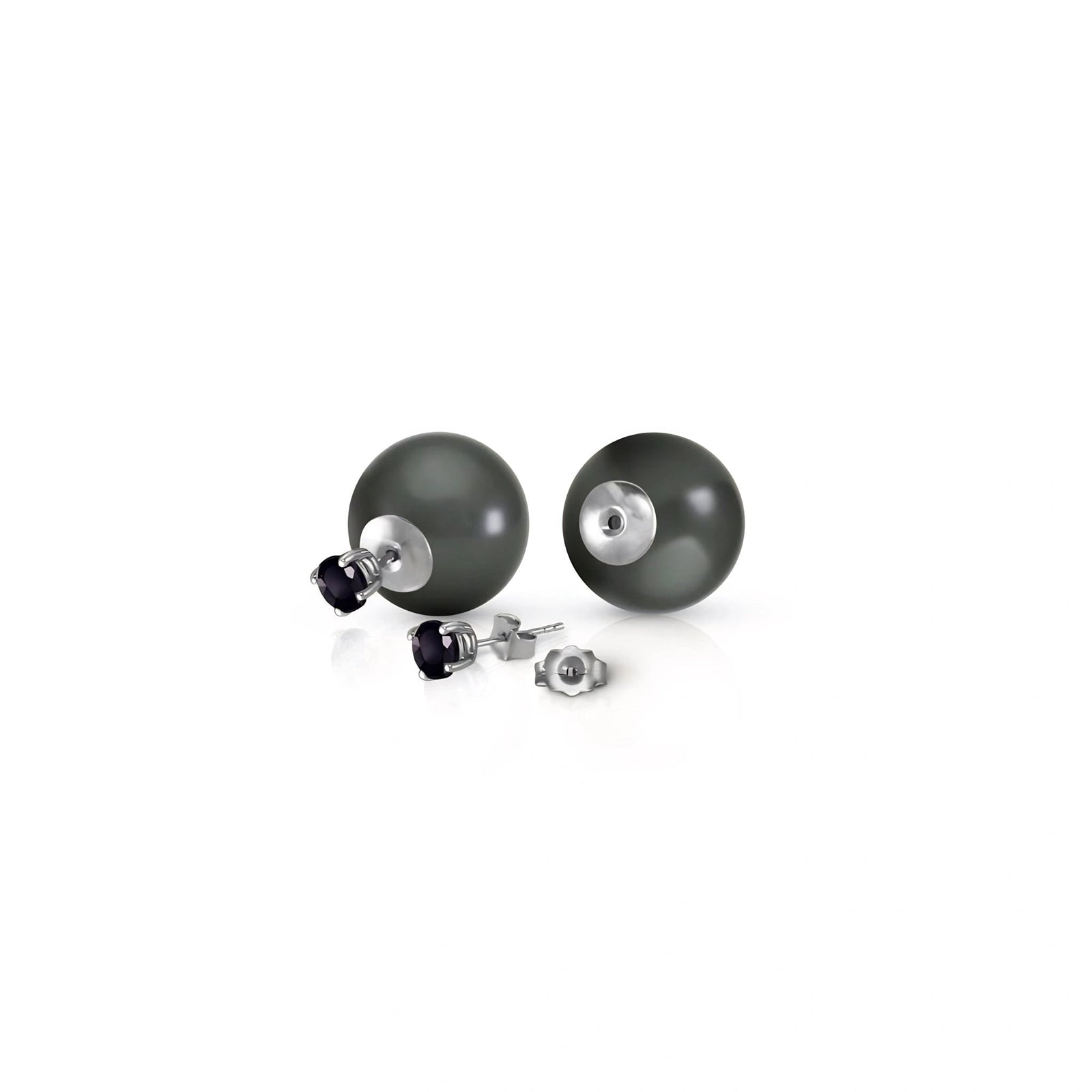 White Gold Earrings Pearl 10K — Dafne