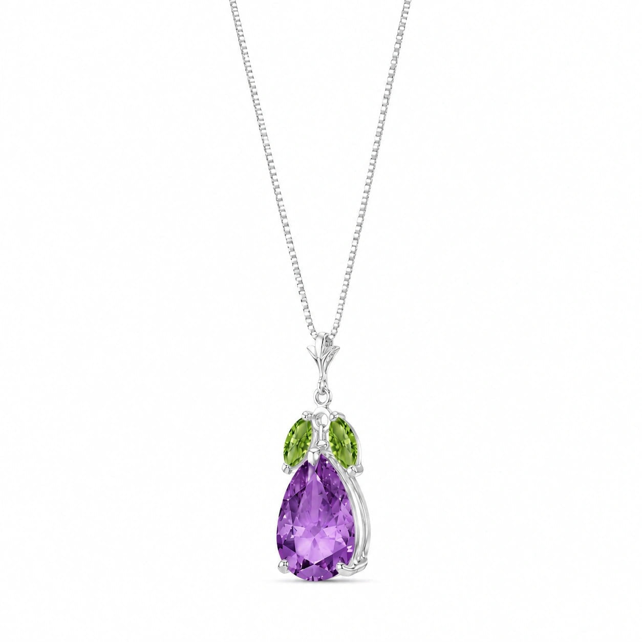 White Gold Rose Necklace Amethyst 10K — Nina