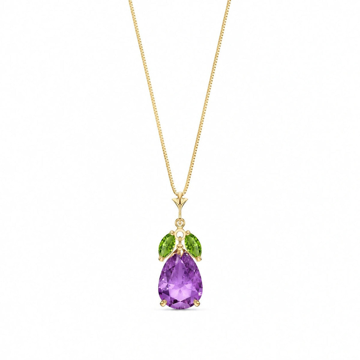 Yellow Gold Rose Necklace Amethyst 10K — Nina