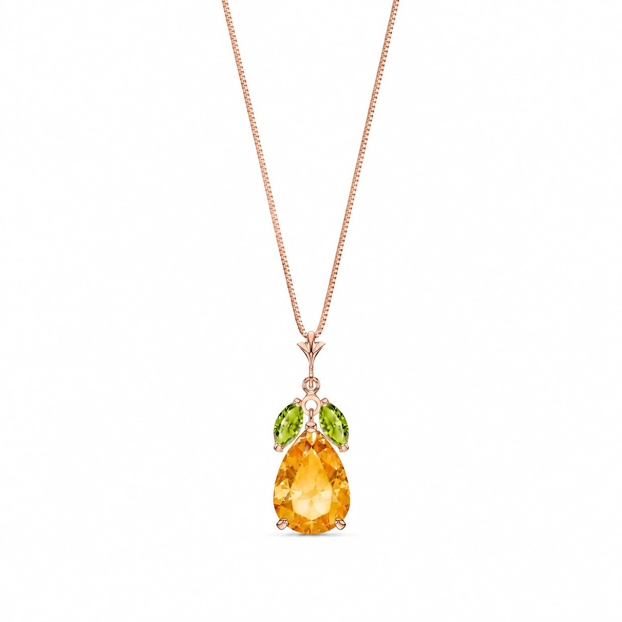 Rose Gold Rose Necklace Blue Topaz 10K — Nina