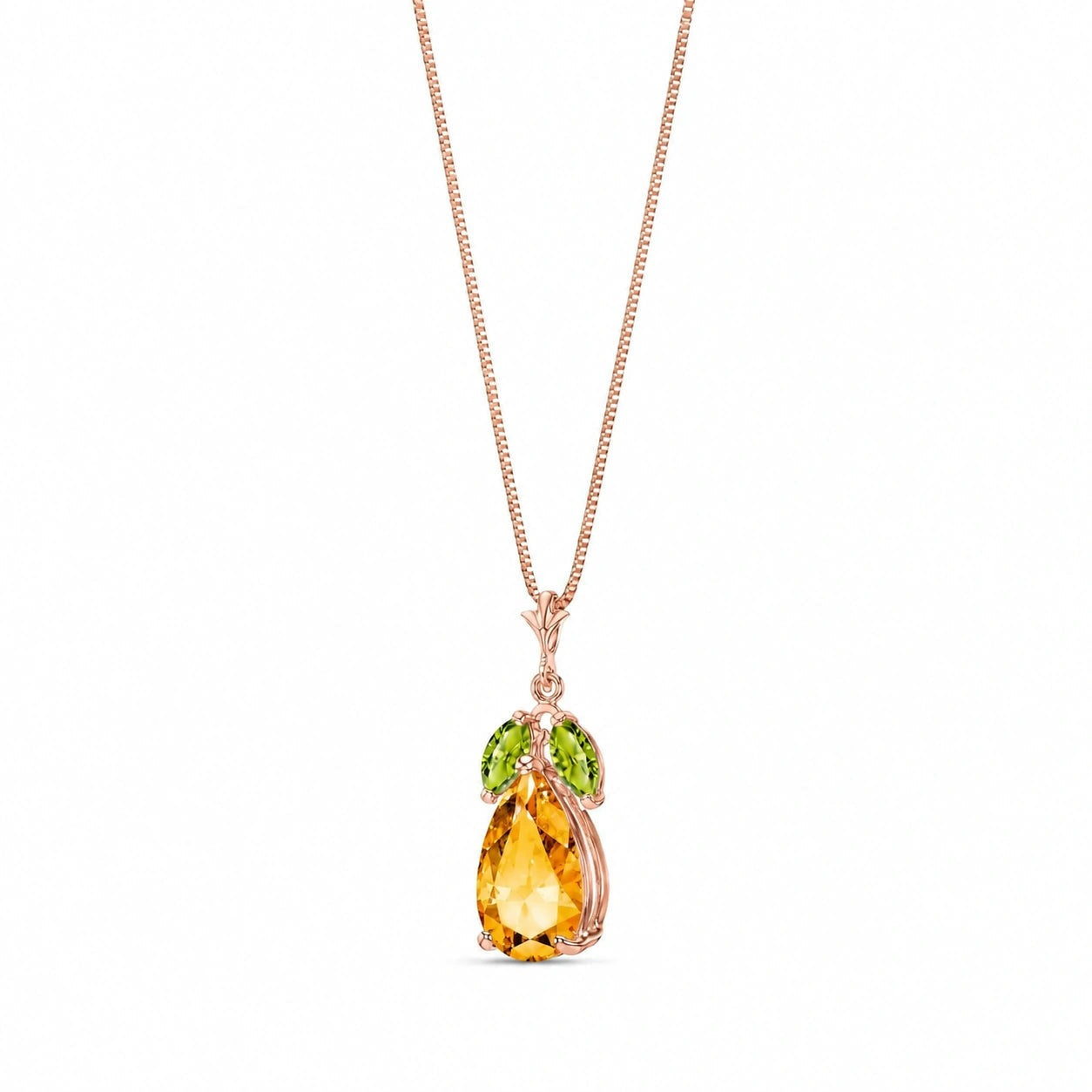 Rose Gold Rose Necklace Blue Topaz 10K — Nina