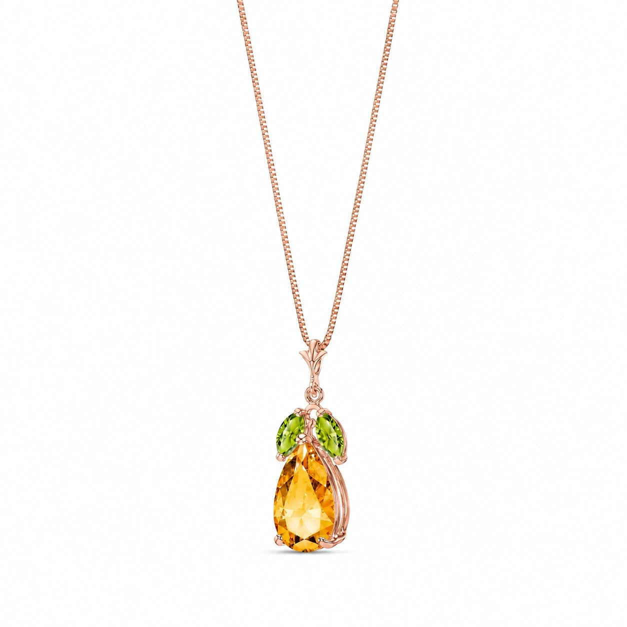 Rose Gold Rose Necklace Blue Topaz 10K — Nina