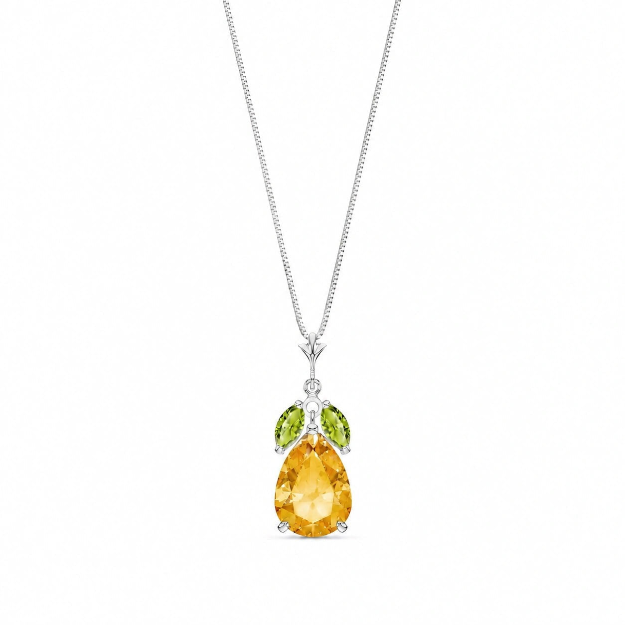 White Gold Rose Necklace Blue Topaz 10K — Nina