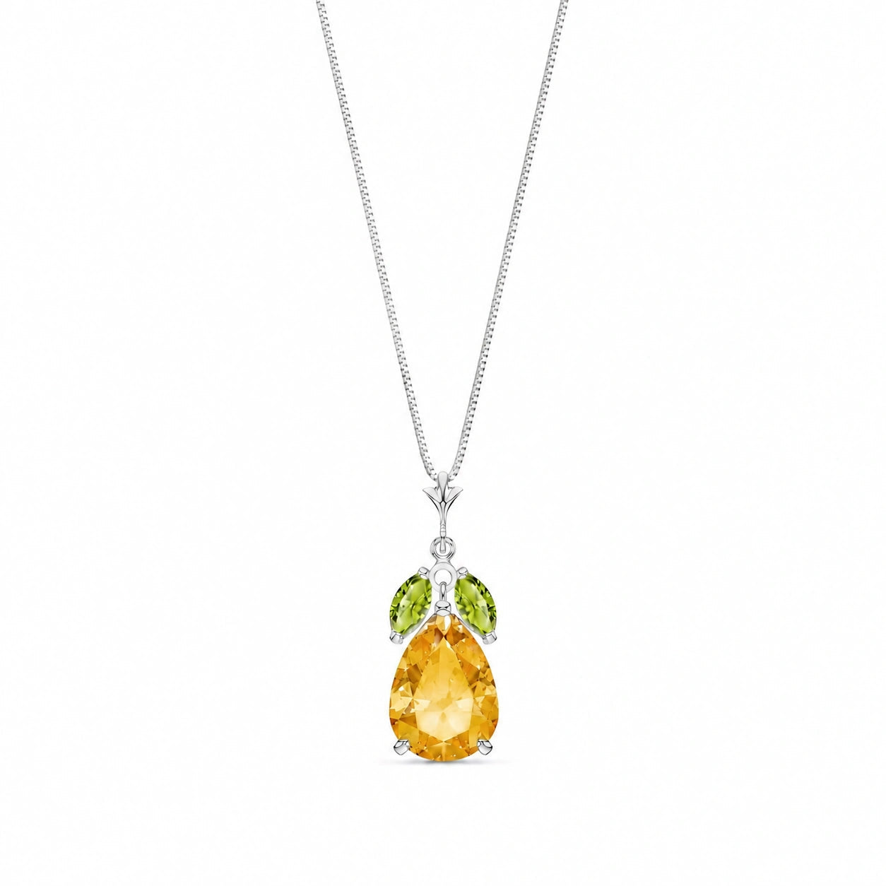 White Gold Rose Necklace Blue Topaz 10K — Nina