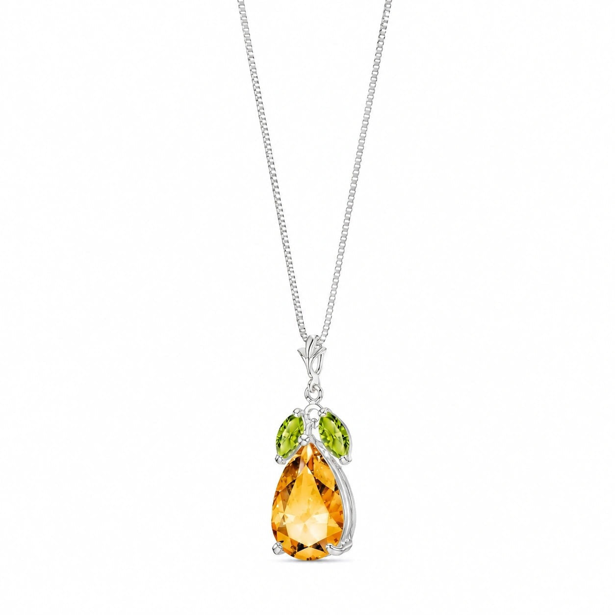 White Gold Rose Necklace Blue Topaz 10K — Nina