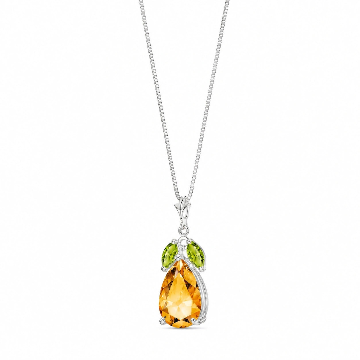 White Gold Rose Necklace Blue Topaz 10K — Nina