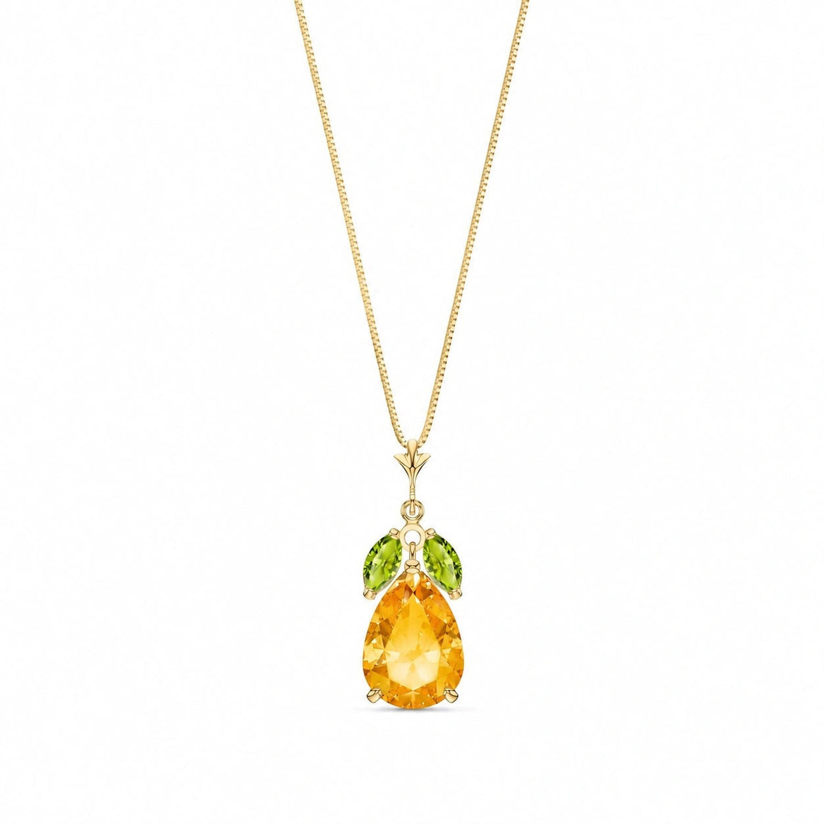 Yellow Gold Rose Necklace Blue Topaz 10K — Nina