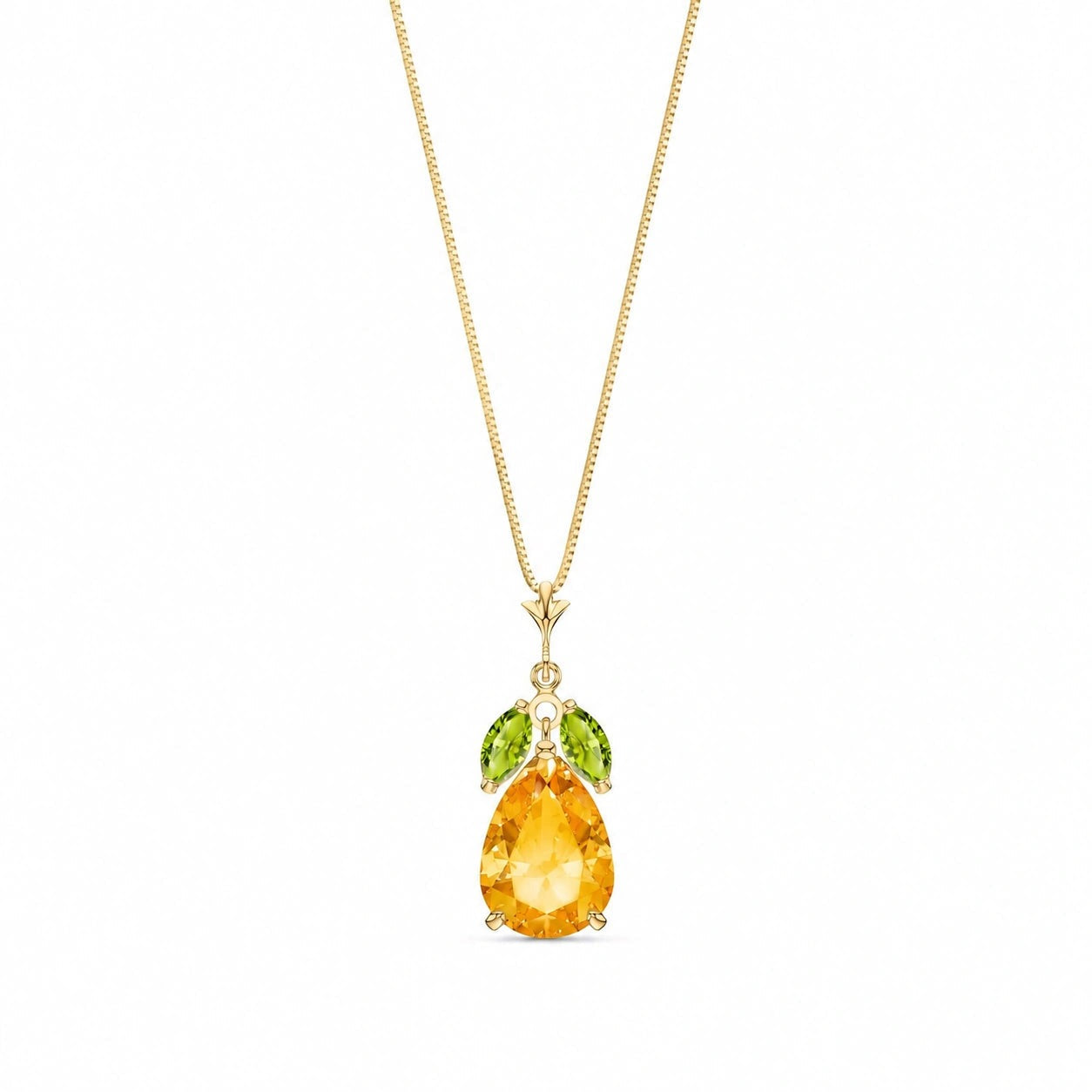 Yellow Gold Rose Necklace Blue Topaz 10K — Nina