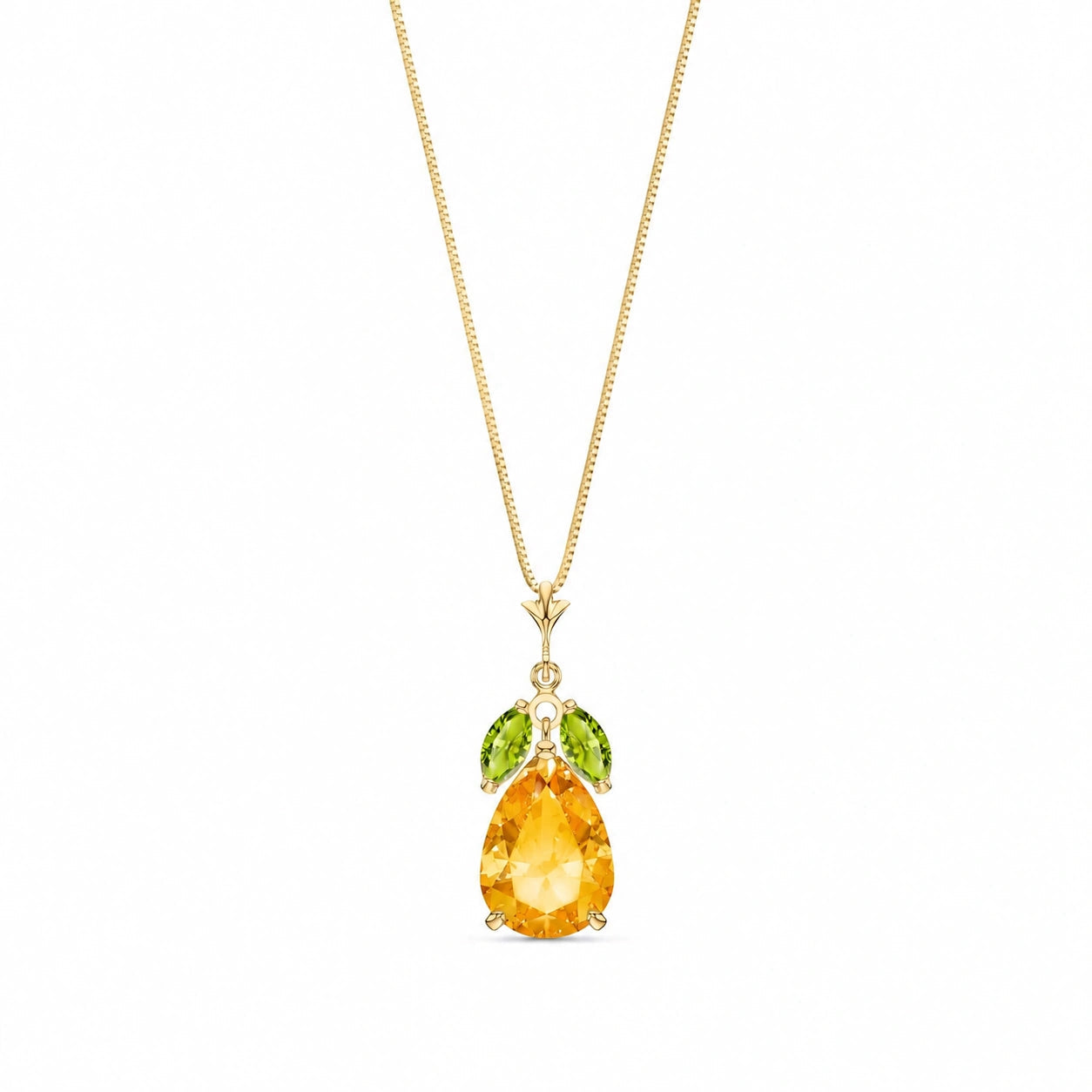 Yellow Gold Rose Necklace Blue Topaz 10K — Nina