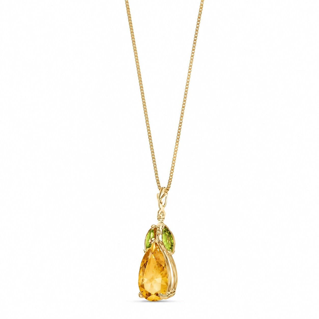 Yellow Gold Rose Necklace Blue Topaz 10K — Nina