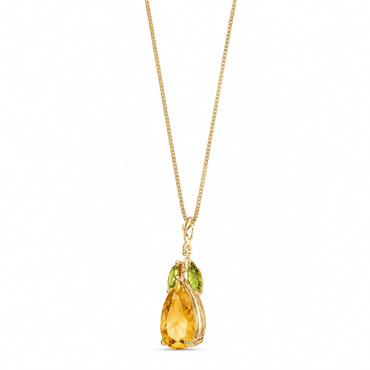 Yellow Gold Rose Necklace Blue Topaz 10K — Nina