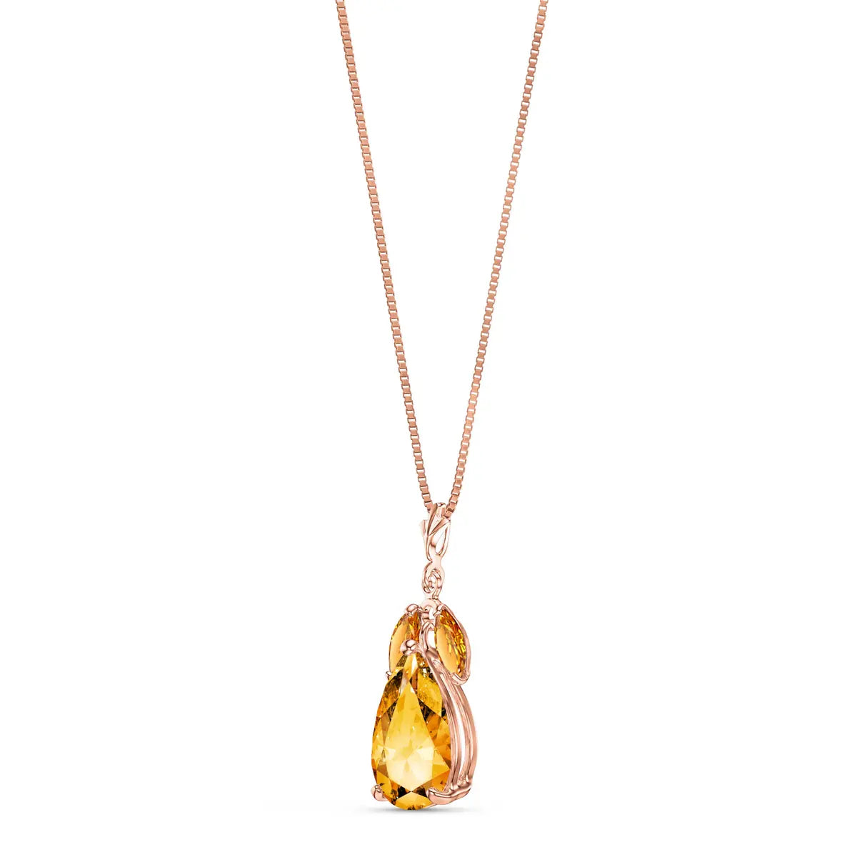 Rose Gold Rose Necklace Citrine 10K — Nina