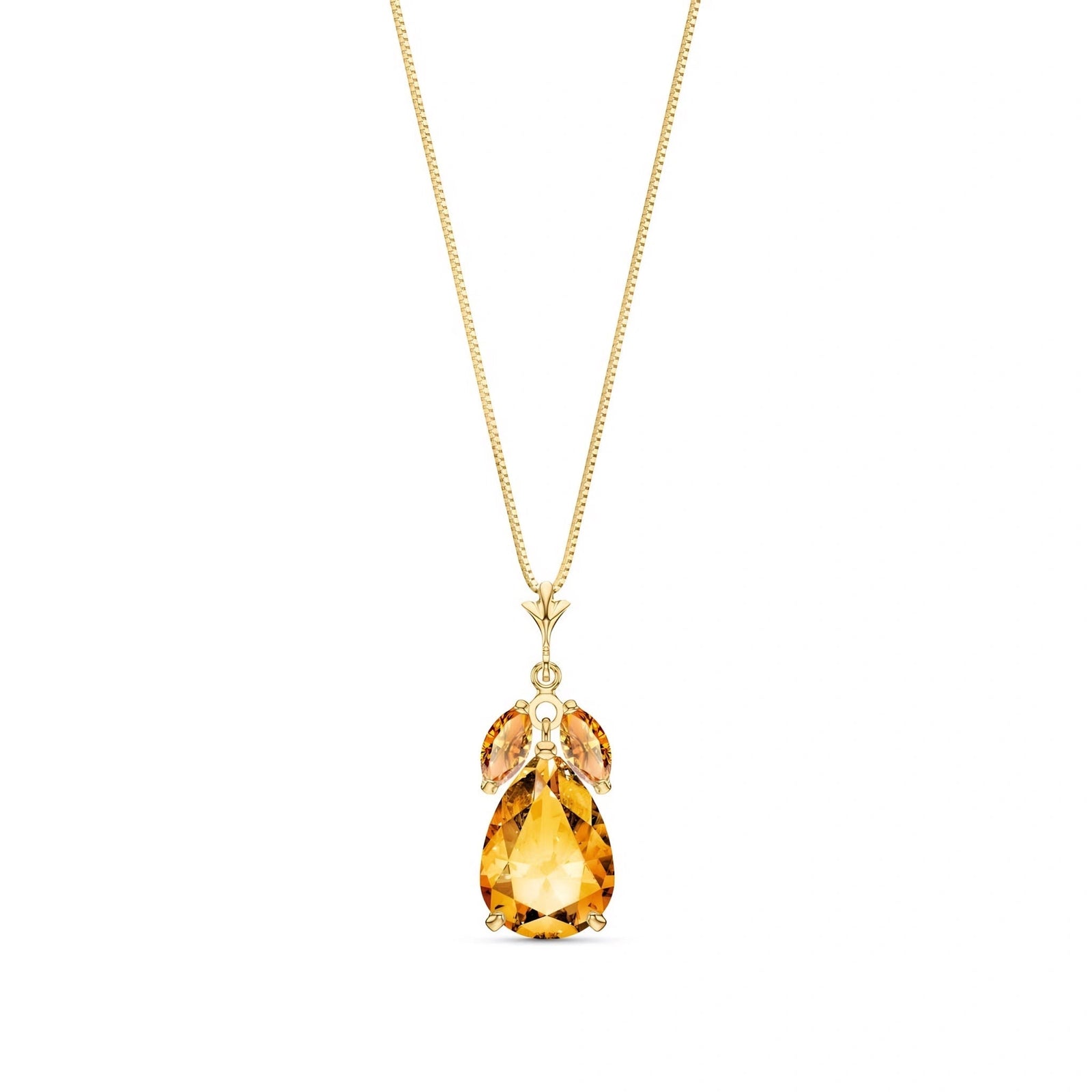 Yellow Gold Rose Necklace Citrine 10K — Nina
