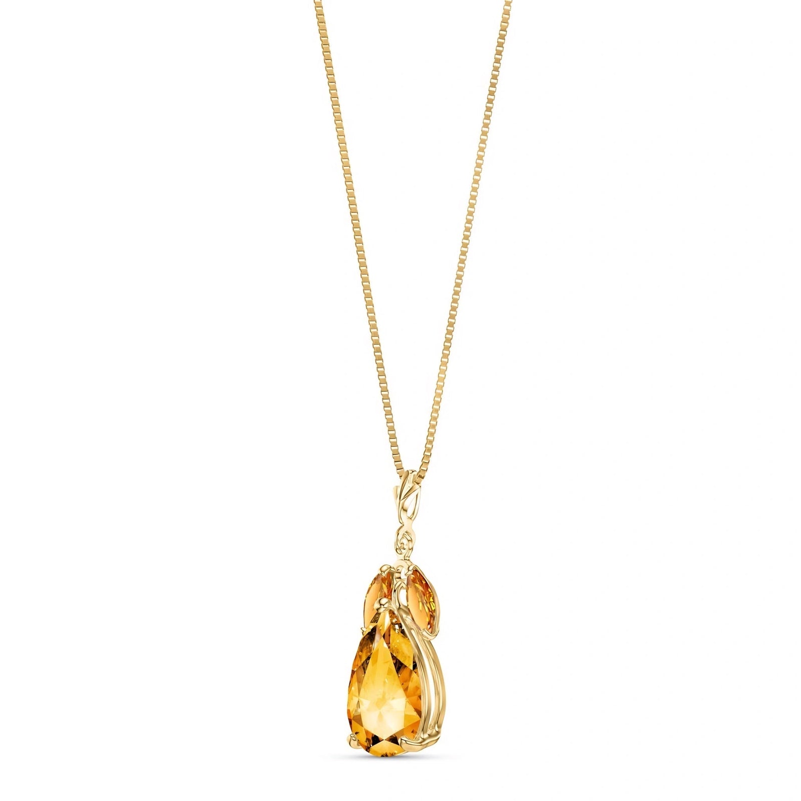 Yellow Gold Rose Necklace Citrine 10K — Nina