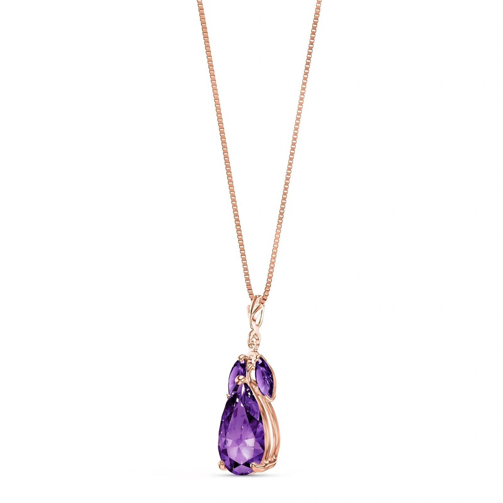 Rose Gold Rose Necklace Garnet 10K — Nina