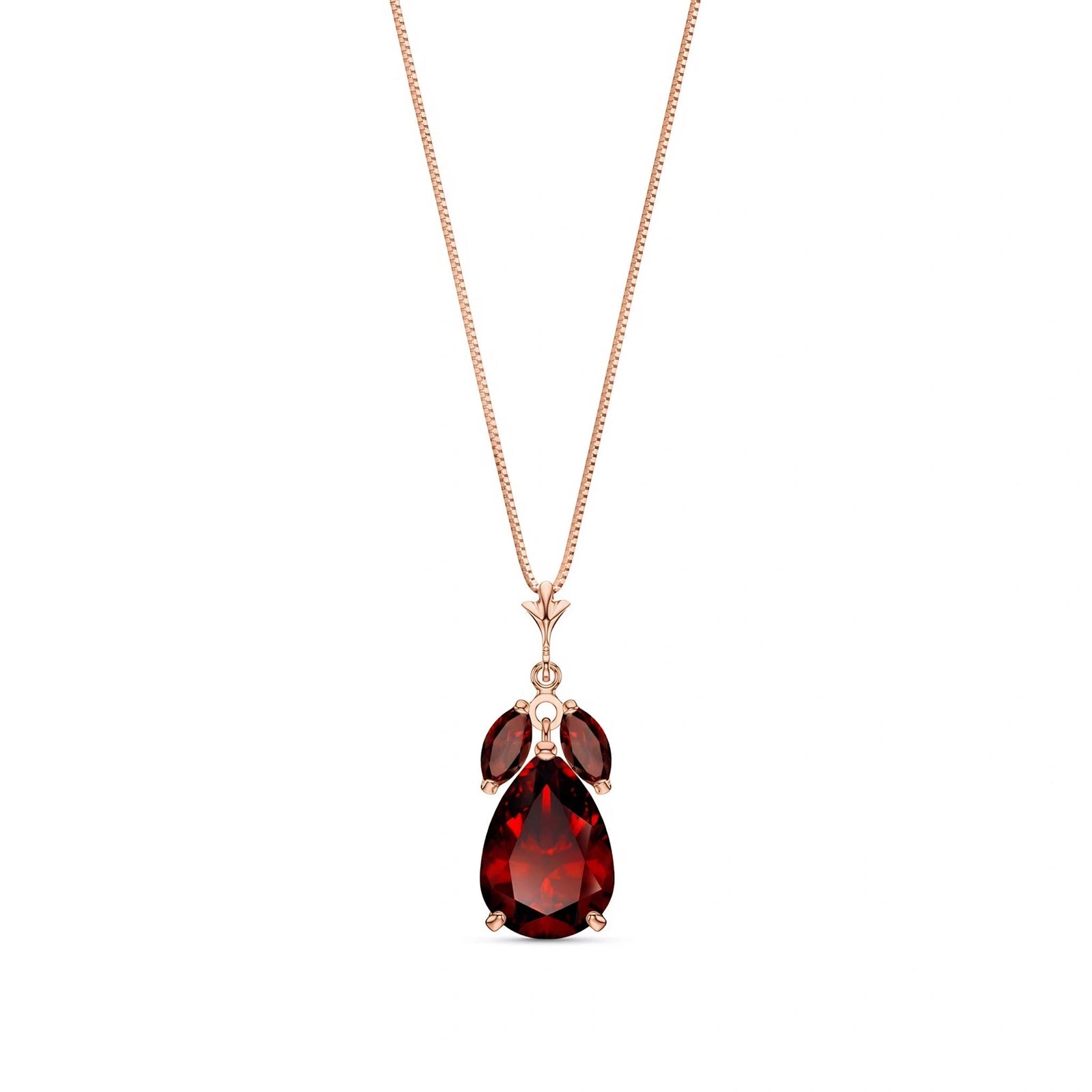 Rose Gold Rose Necklace Green Amethyst 10K — Nina