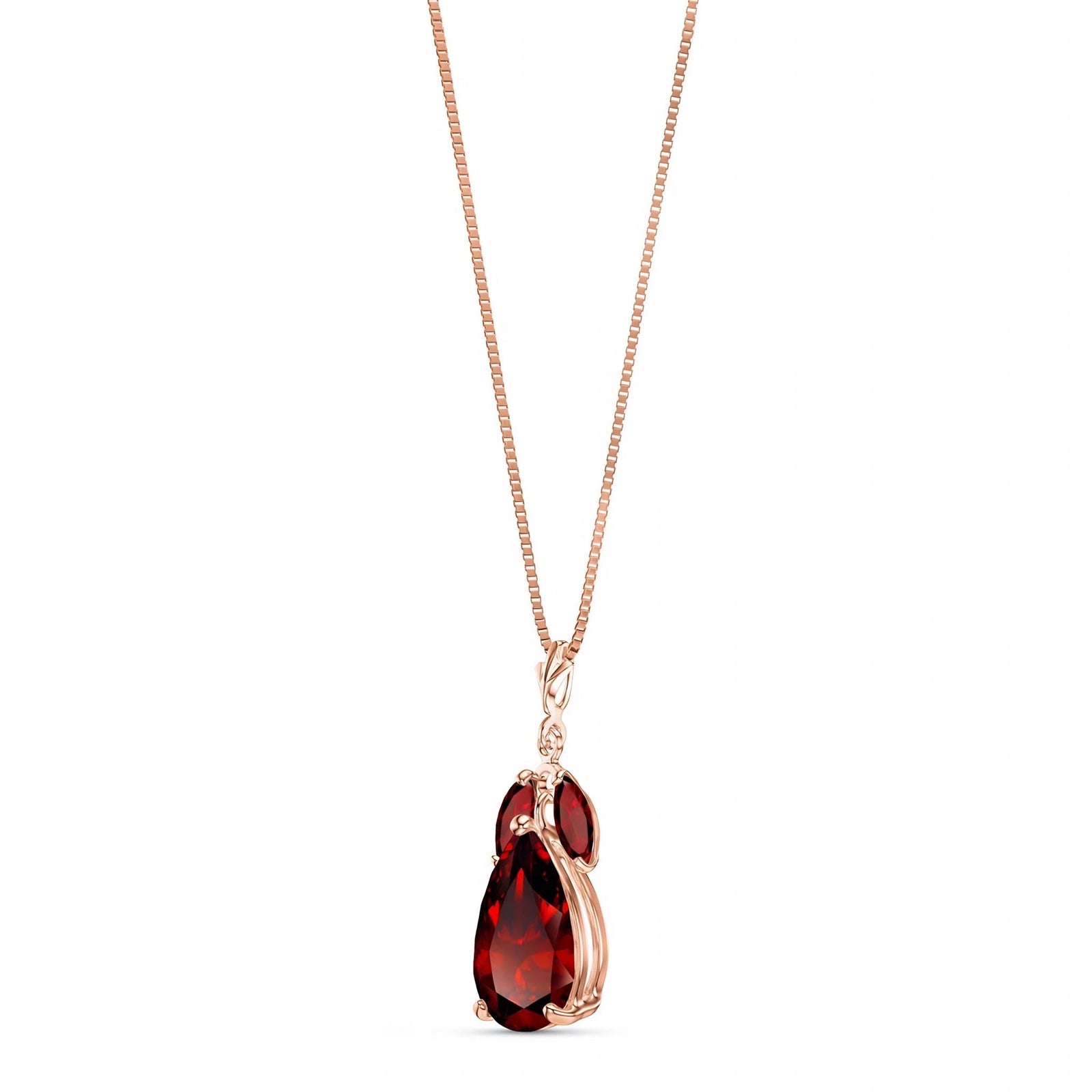 Rose Gold Rose Necklace Green Amethyst 10K — Nina