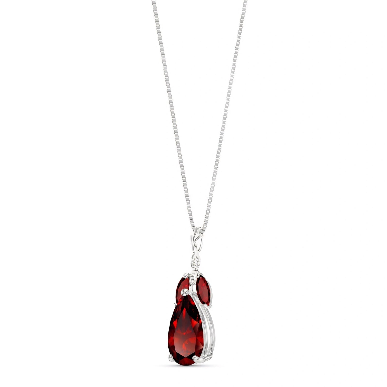 White Gold Rose Necklace Green Amethyst 10K — Nina