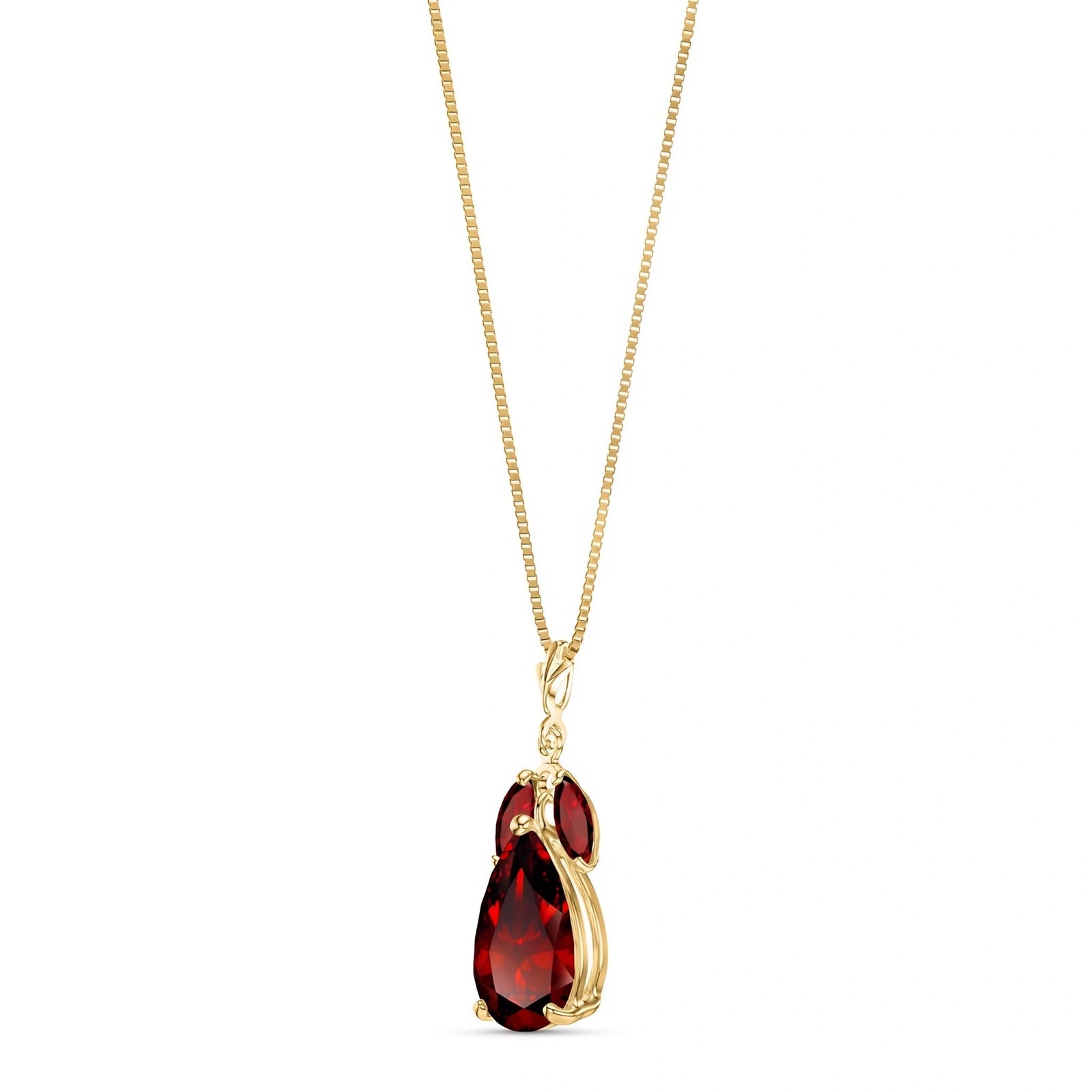Yellow Gold Rose Necklace Green Amethyst 10K — Nina