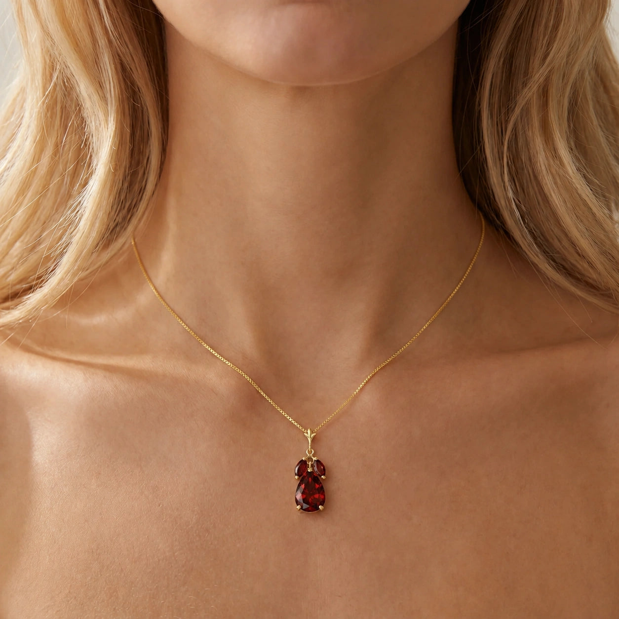 Yellow Gold Rose Necklace Green Amethyst 10K — Nina