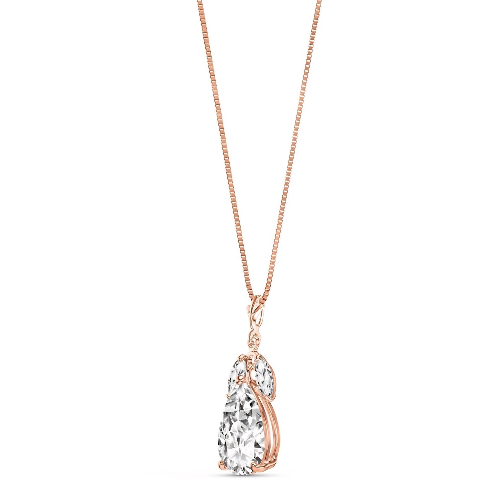 Rose Gold Rose Necklace Ruby 10K — Nina