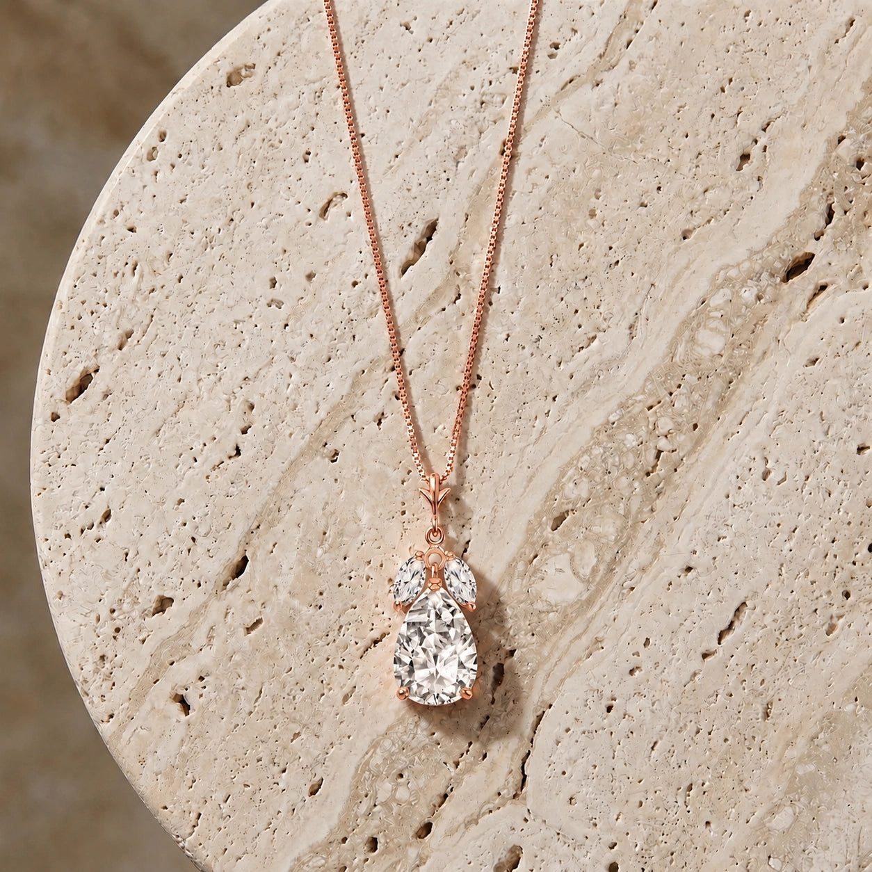 Rose Gold Rose Necklace Ruby 10K — Nina
