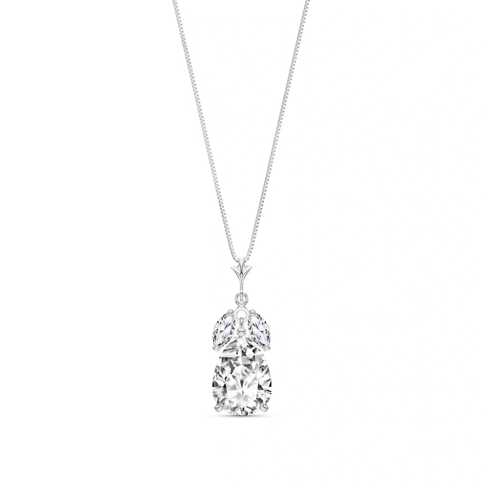 White Gold Rose Necklace Ruby 10K — Nina