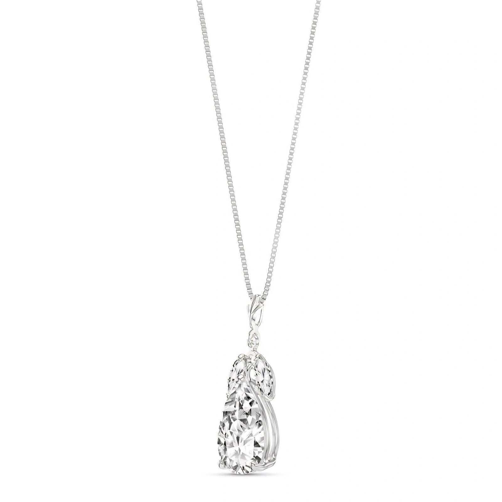 White Gold Rose Necklace Ruby 10K — Nina