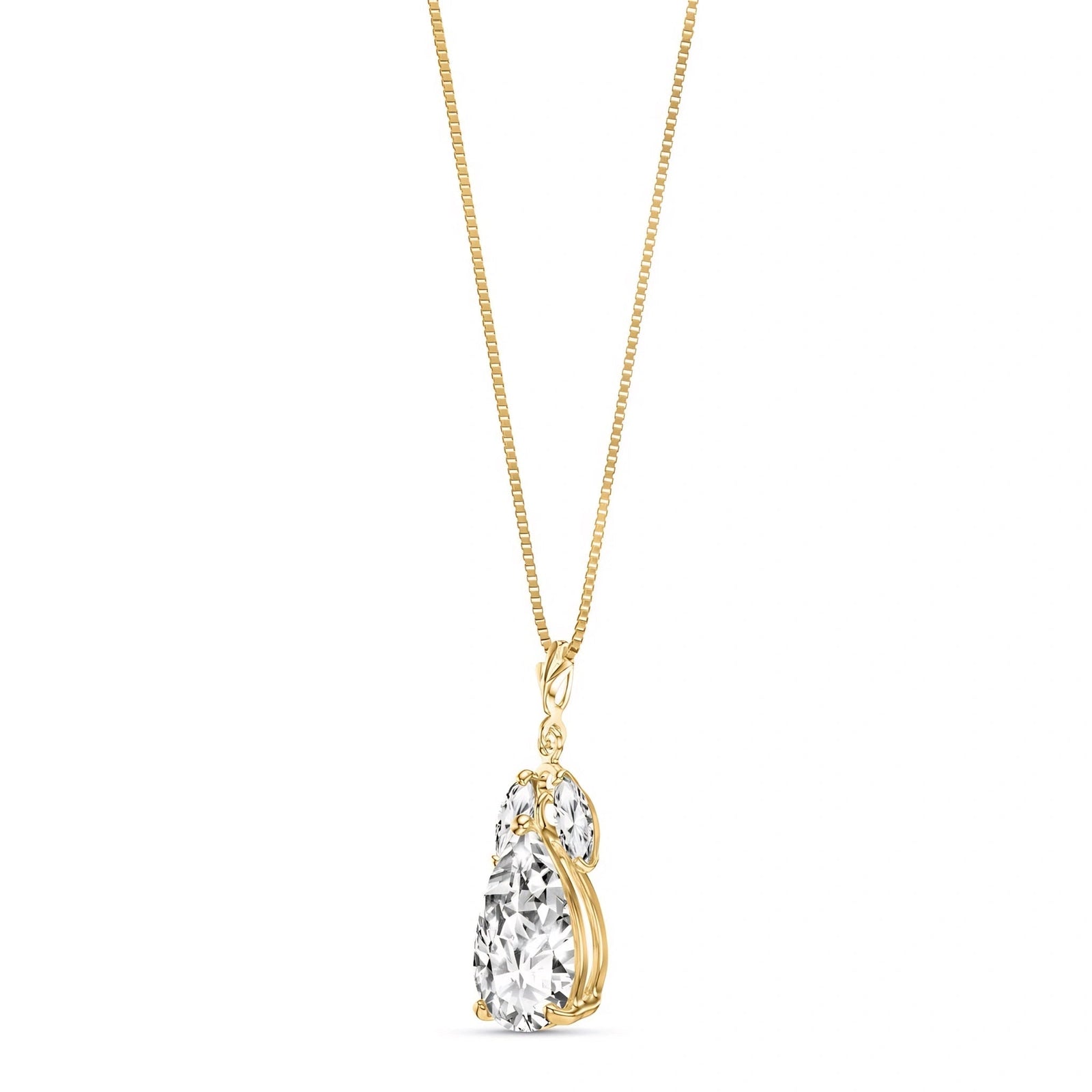 Yellow Gold Rose Necklace Ruby 10K — Nina
