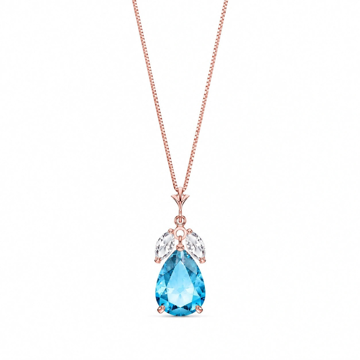 Rose Gold Rose Necklace Sapphire 10K — Nina