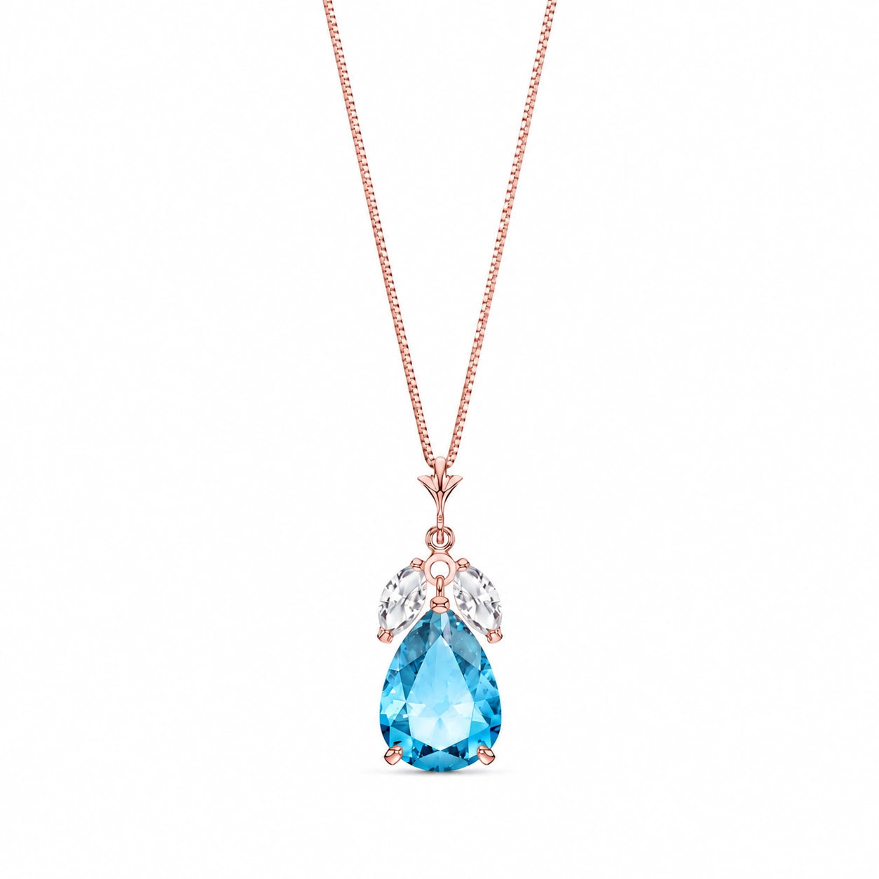 Rose Gold Rose Necklace Sapphire 10K — Nina