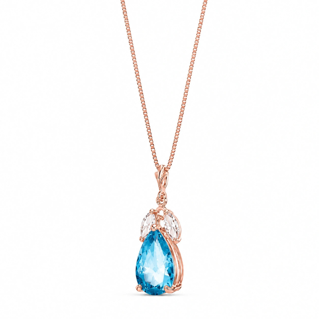 Rose Gold Rose Necklace Sapphire 10K — Nina