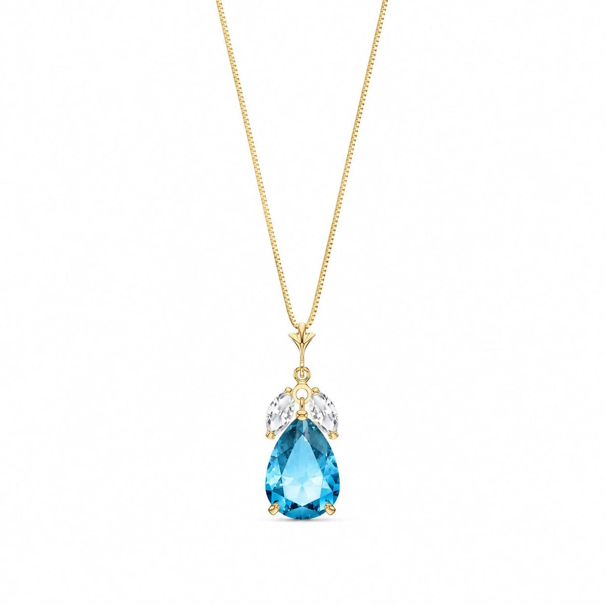 Yellow Gold Rose Necklace Sapphire 10K — Nina