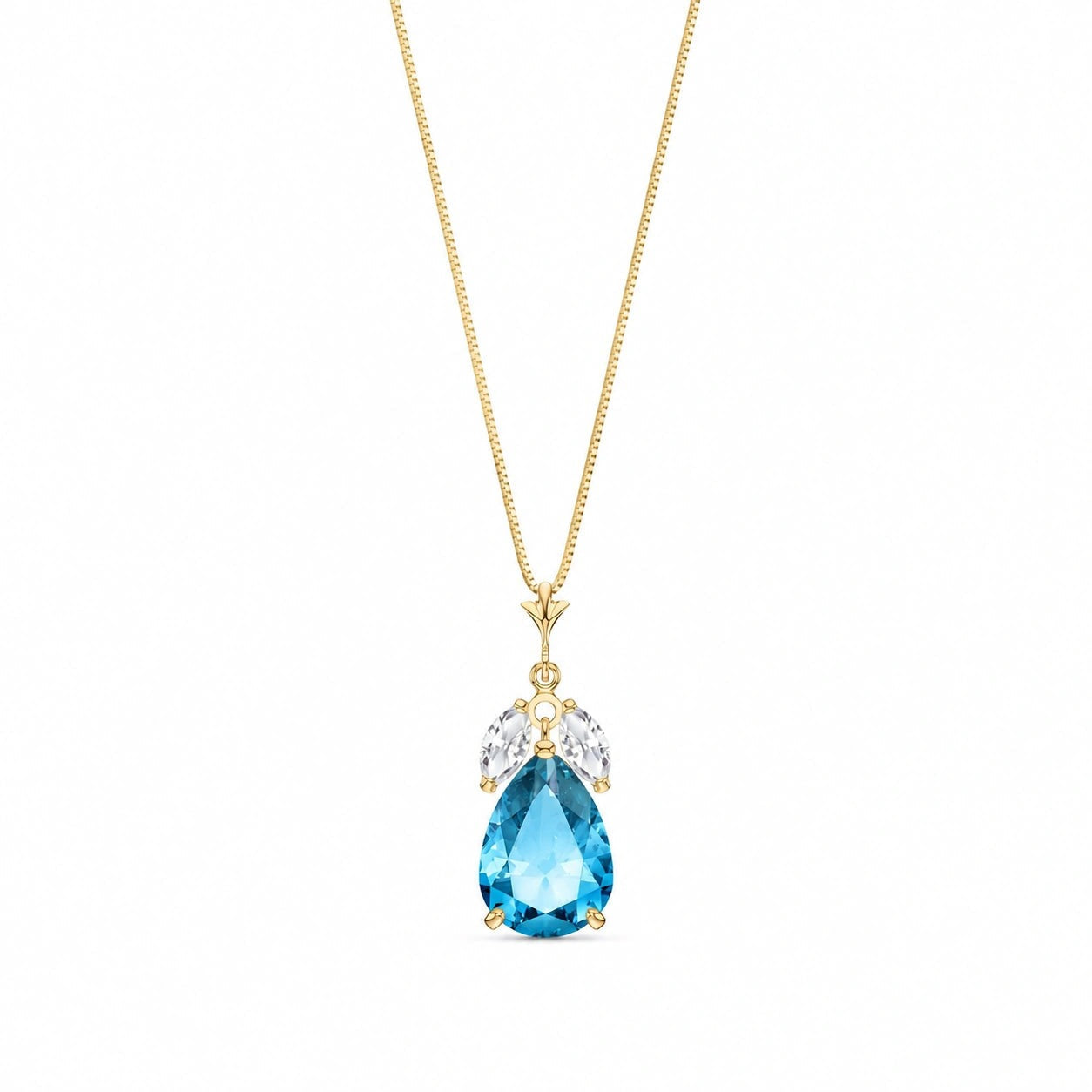 Yellow Gold Rose Necklace Sapphire 10K — Nina