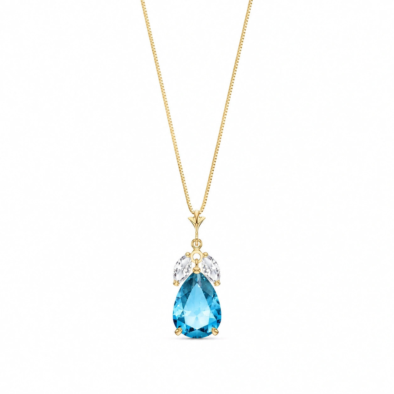 Yellow Gold Rose Necklace Sapphire 10K — Nina