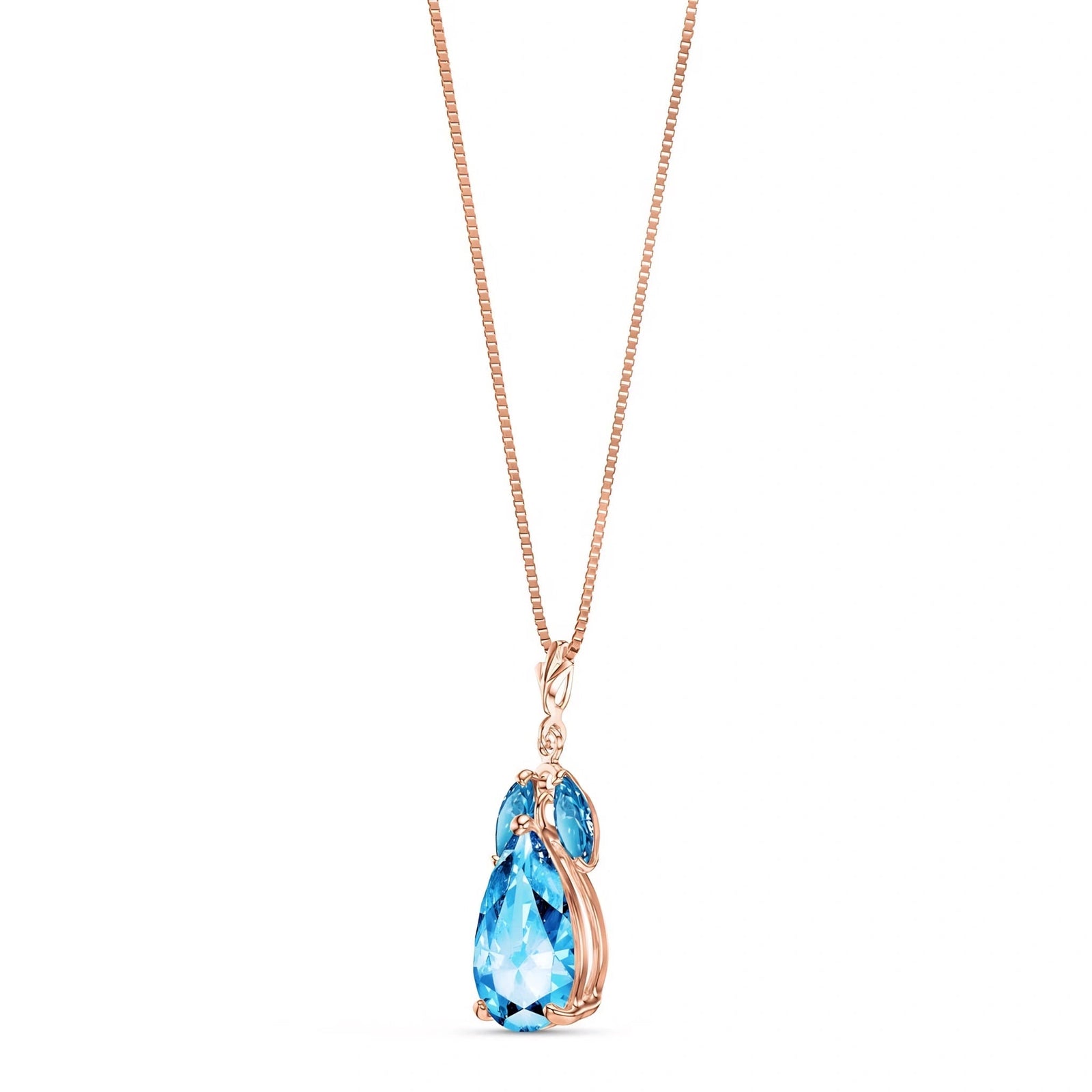 Rose Gold Rose Necklace White Topaz 10K — Nina