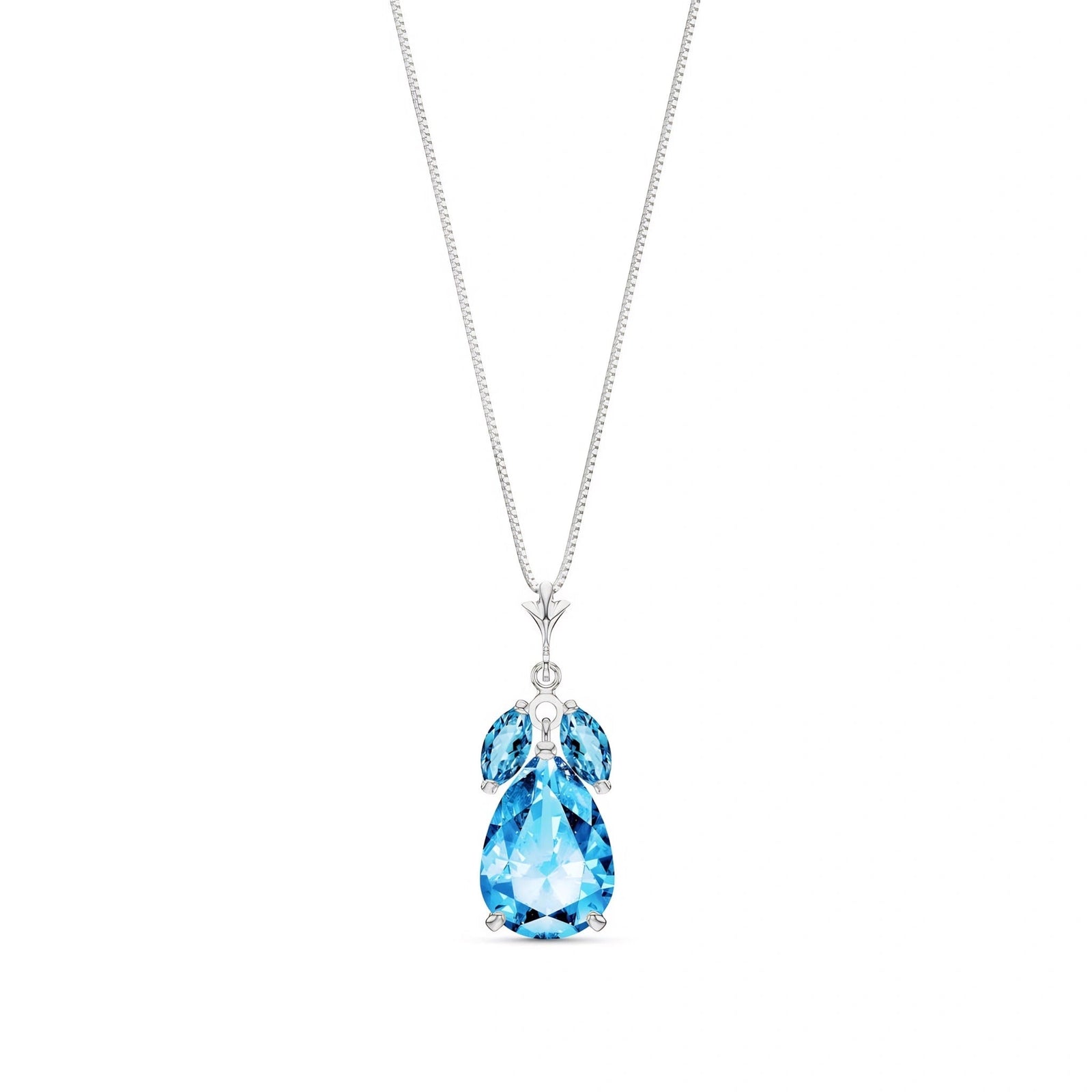 White Gold Rose Necklace White Topaz 10K — Nina