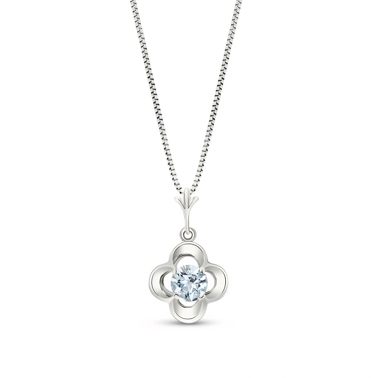 White Gold Heritage Necklace Aquamarine 10K — Malvina