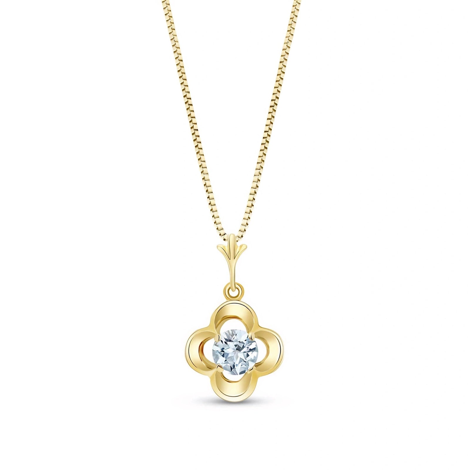 Yellow Gold Heritage Necklace Aquamarine 10K — Malvina