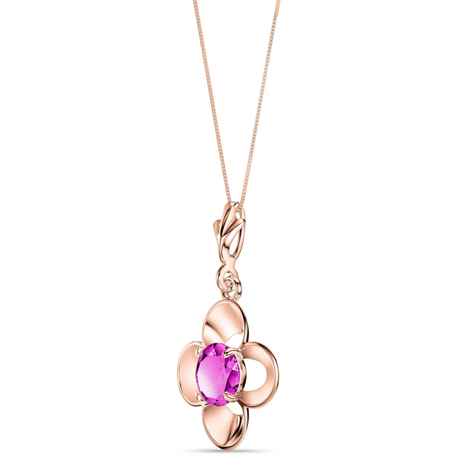 Rose Gold Heritage Necklace Pink Topaz 10K — Malvina