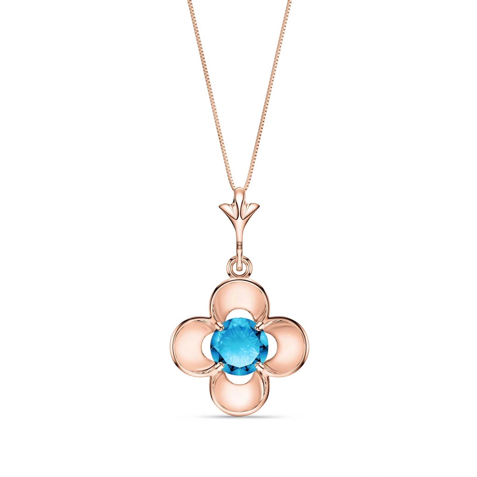 Rose Gold Heritage Necklace Blue Topaz 10K — Malvina