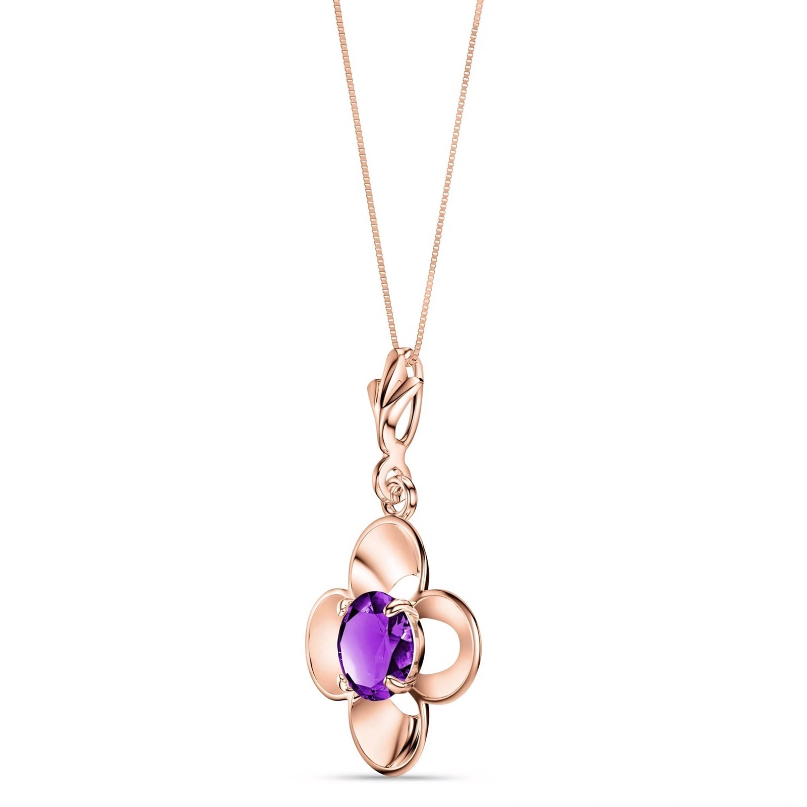 Rose Gold Heritage Necklace Amethyst 10K — Malvina