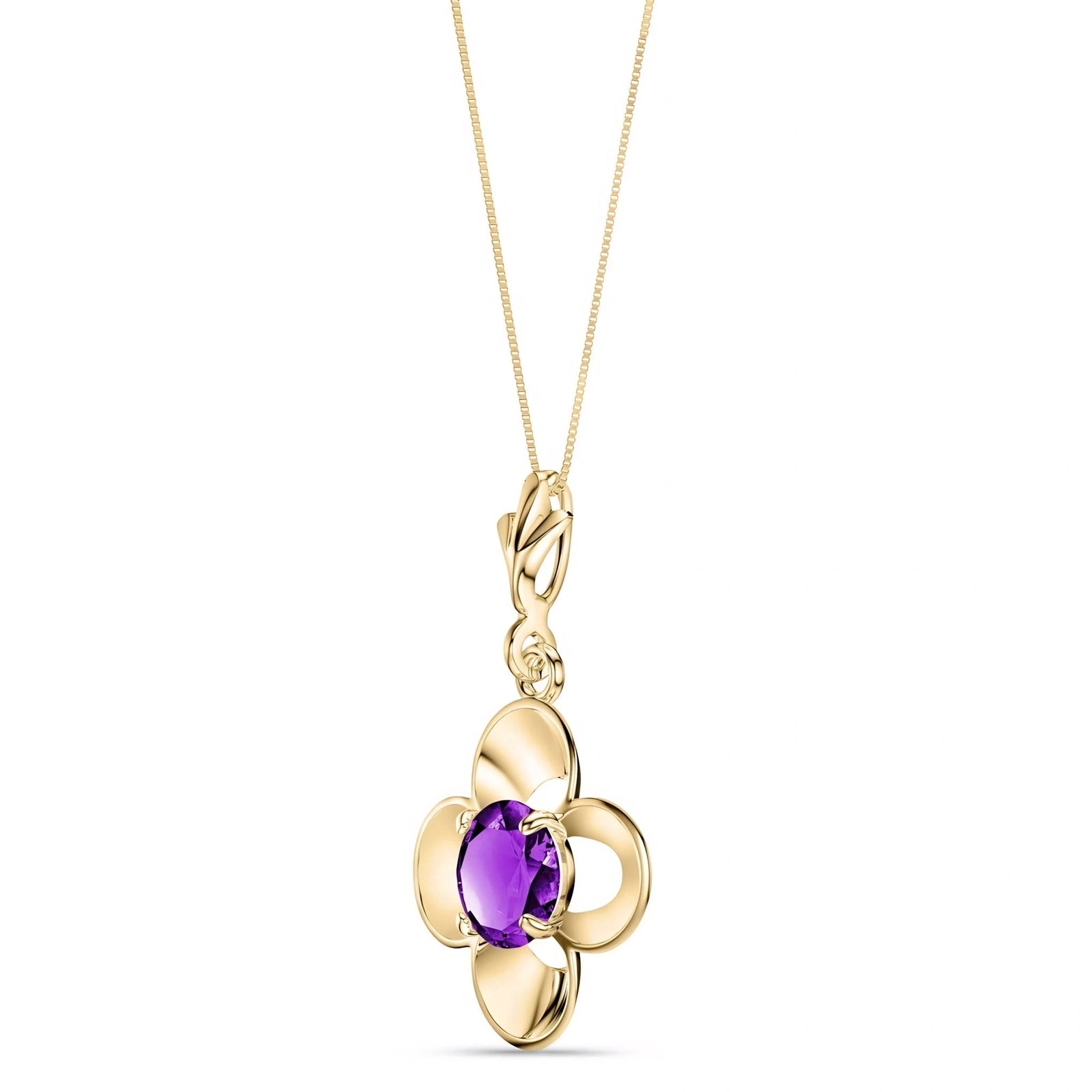 Yellow Gold Heritage Necklace Amethyst 10K — Malvina