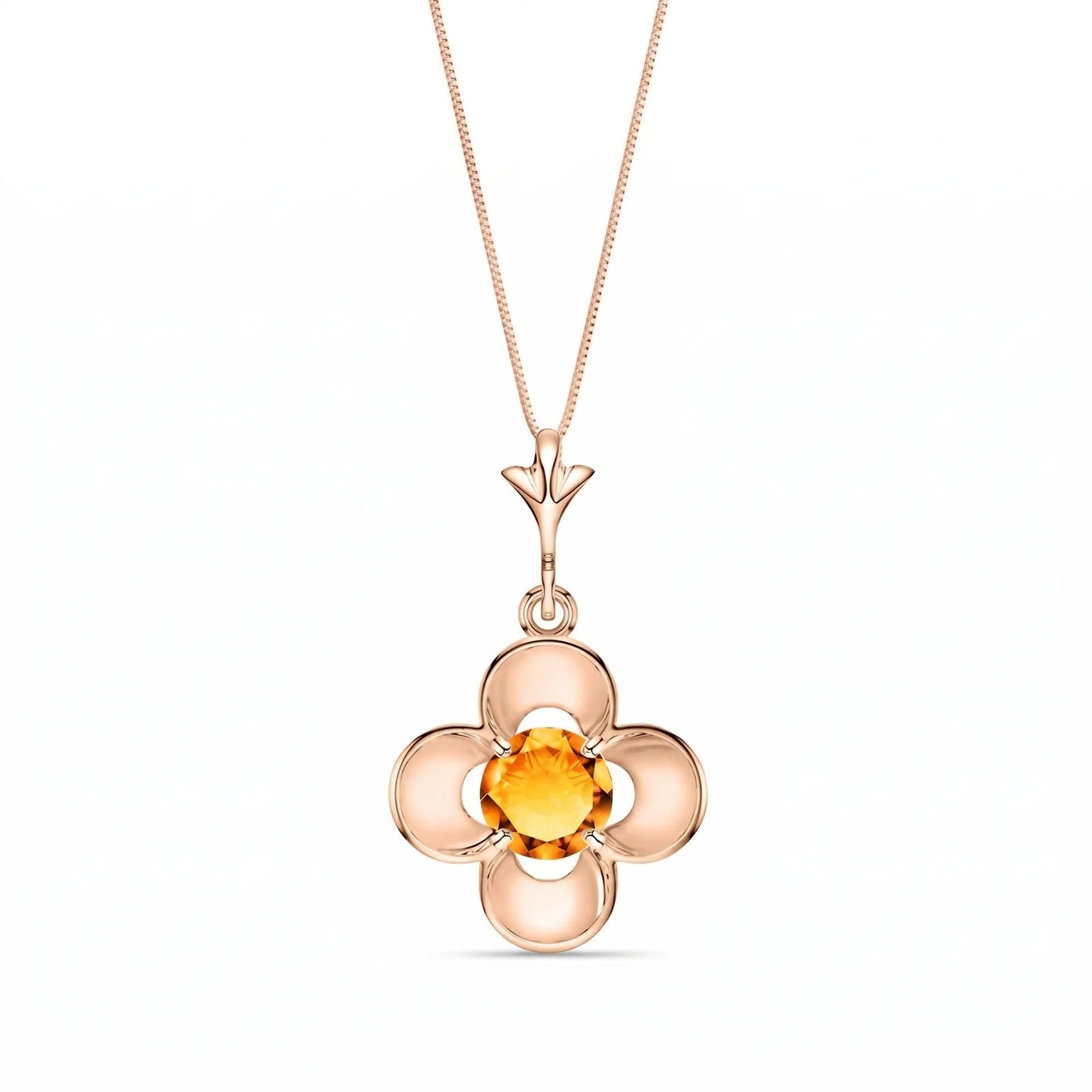 Rose Gold Heritage Necklace Citrine 10K — Malvina