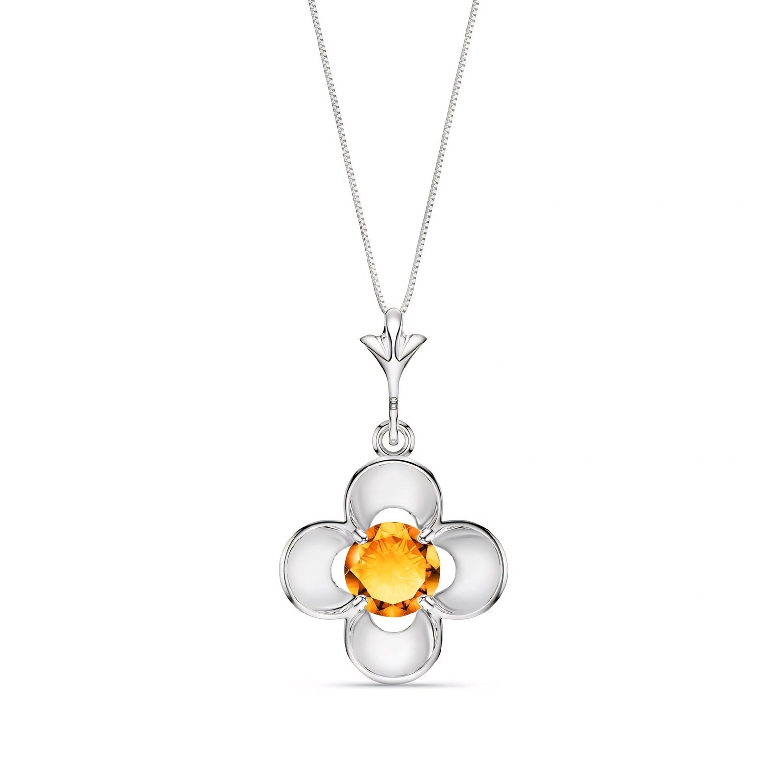 White Gold Heritage Necklace Citrine 10K — Malvina