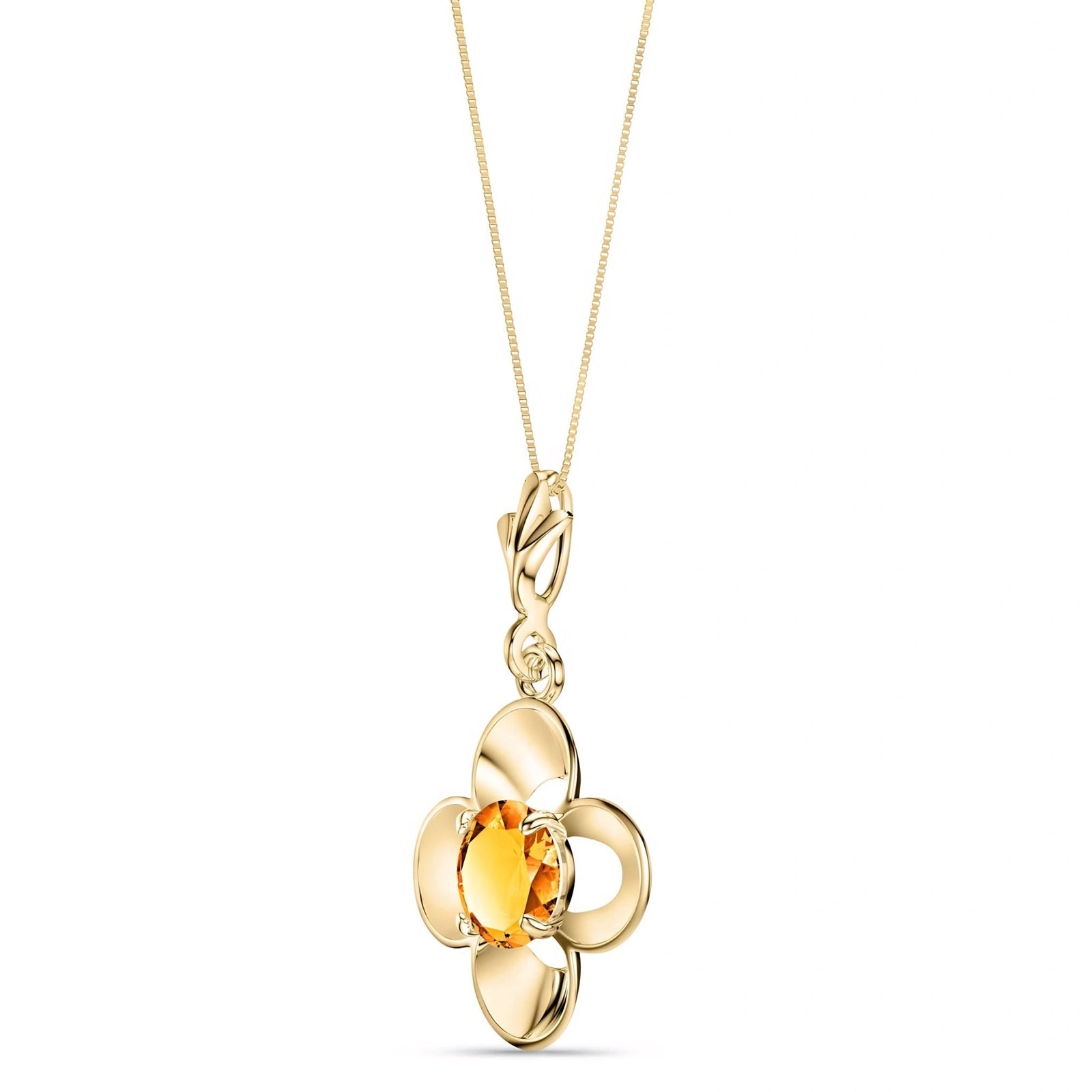 Yellow Gold Heritage Necklace Citrine 10K — Malvina