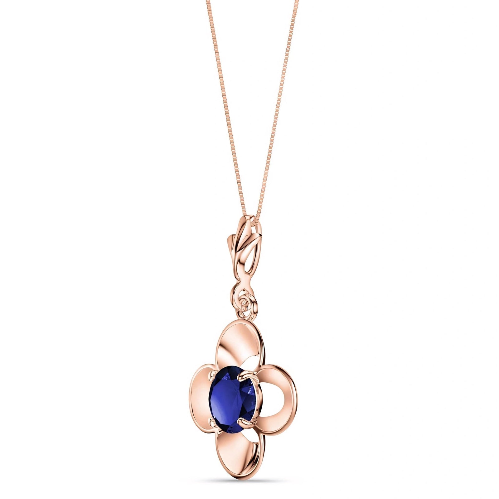 Rose Gold Heritage Necklace Sapphire 10K — Malvina