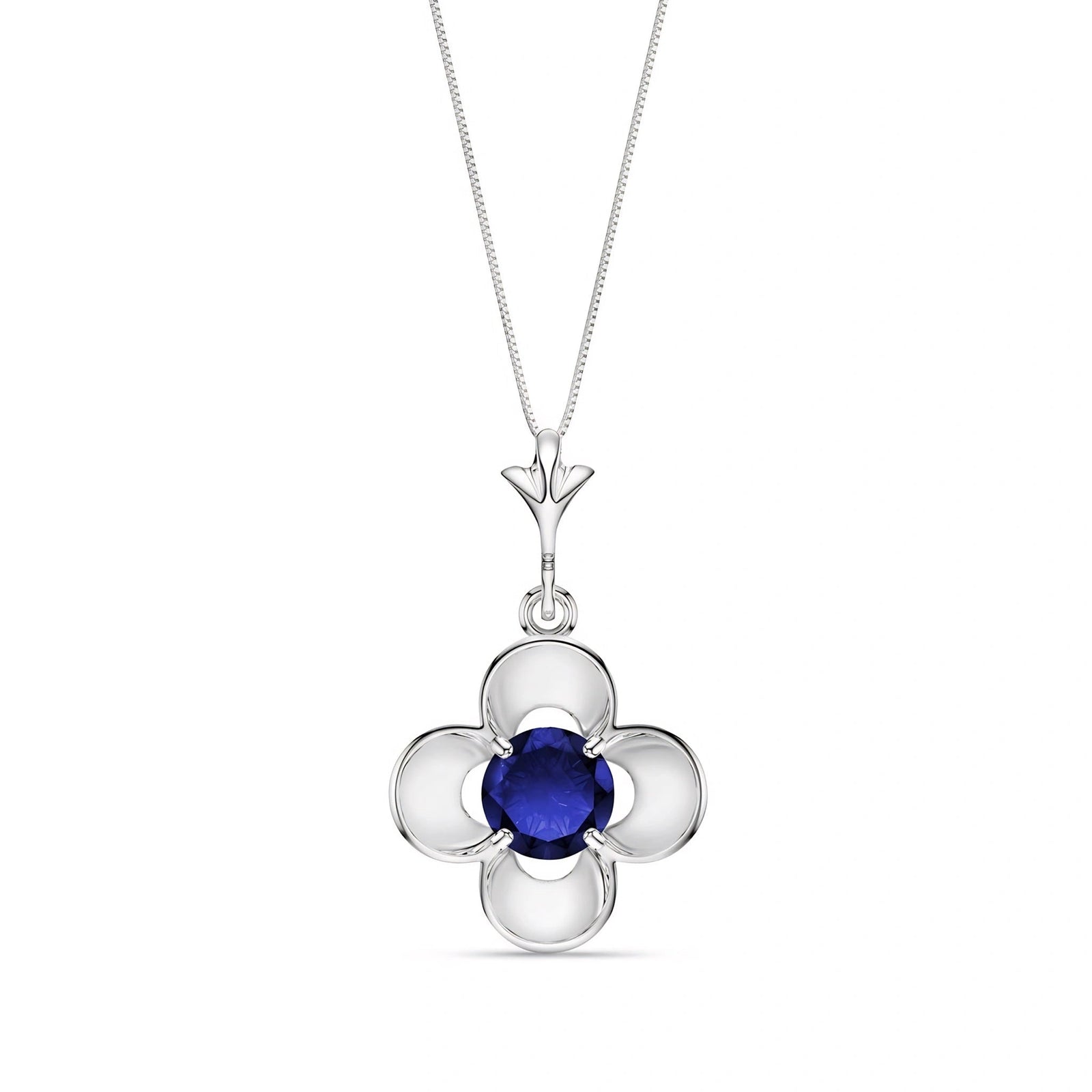 White Gold Heritage Necklace Sapphire 10K — Malvina