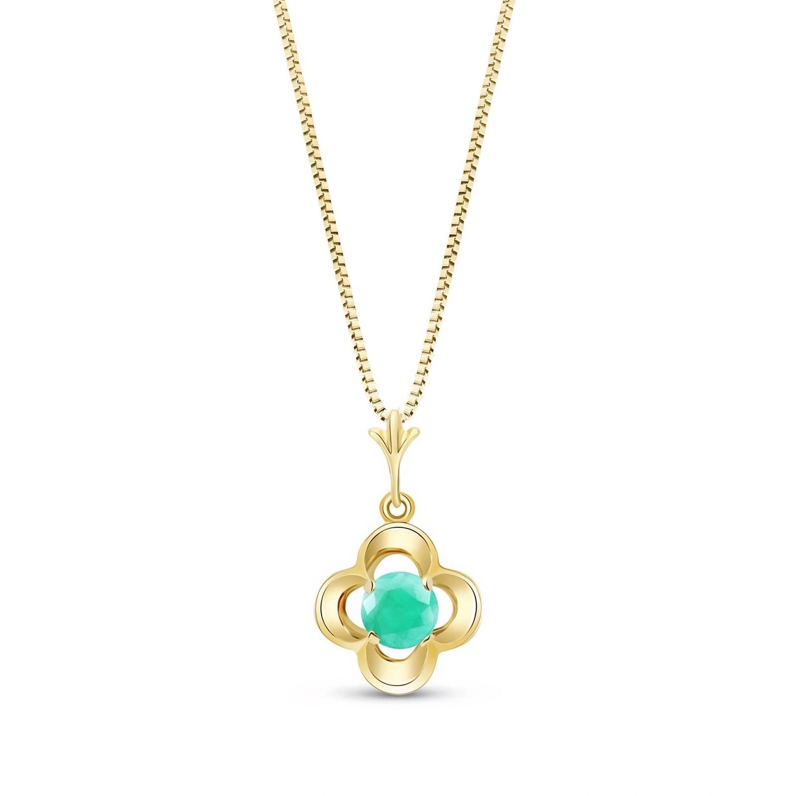 Yellow Gold Heritage Necklace Emerald 10K — Malvina